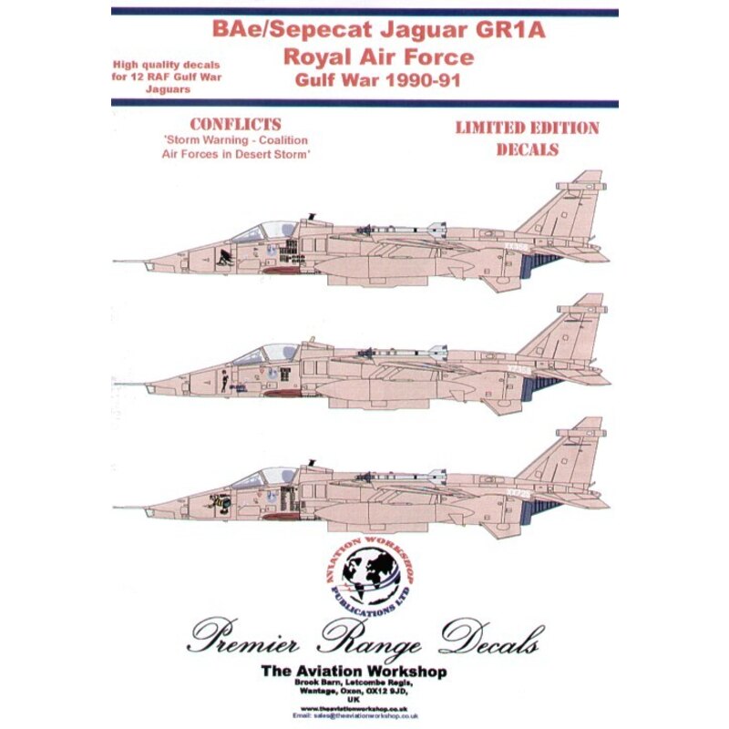 Sepecat Jaguar GR.1 Desert Storm (12) XX733 ′Baggers′ XZ364 ′Badman′ XZ108 ′Rule Brittania′ XZ375 ′The Guardian Reader′ XZ118 ′B