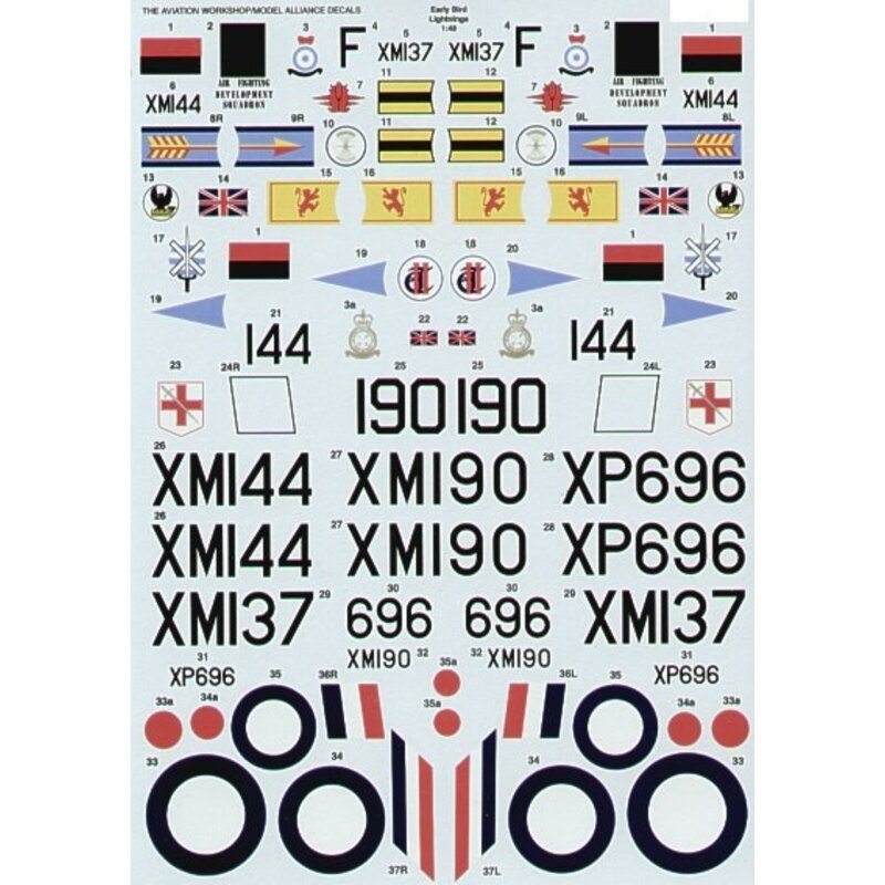 Early BAC/EE Lightnings (6) F Mk.1 XM137/F Air Fighting Development Squadron 1961 XM144 60 Maintenance Unit 1966 XM144 Wattisham
