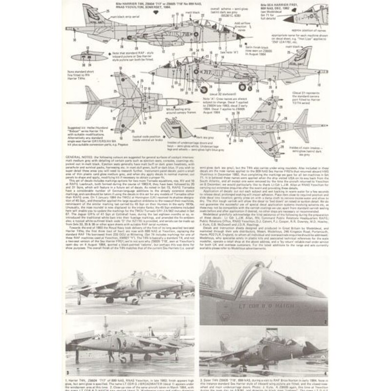 Decals RAF Panavia Tornado GR.1 ZA475/FC 16 Squadron ZA450/EC ZA446/F ′MacRoberts Reply′ both XV Squadron Laarbruch 1984 ZA562 T