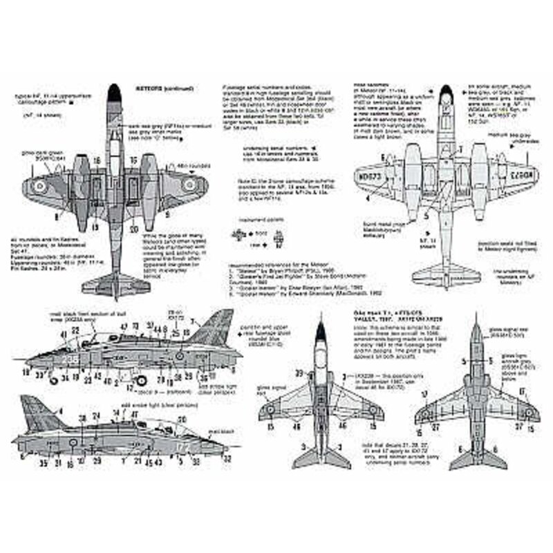 Decals RAF Gloster Meteor night fighters. NF.11 87 Squadron 1956 96 Squadron 1956 125 Squadron 1955 141 Squadron 1952 151 Squadr