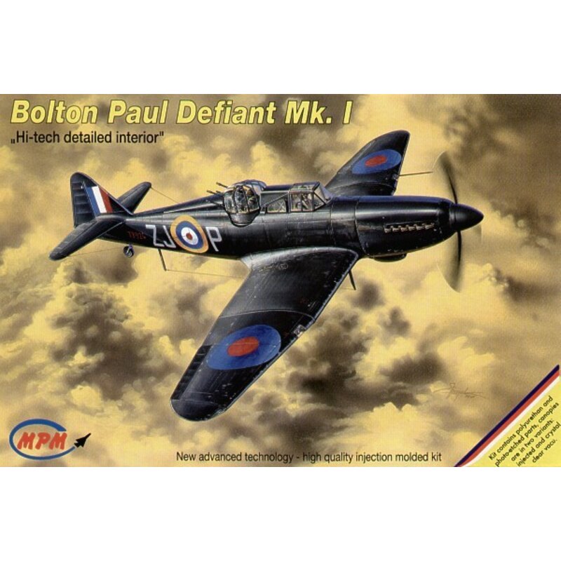 Boulton Paul Defiant Mk.I Hi-tech with high quality resin and photo-etched parts. Both injection moulded and vacform canopies ar