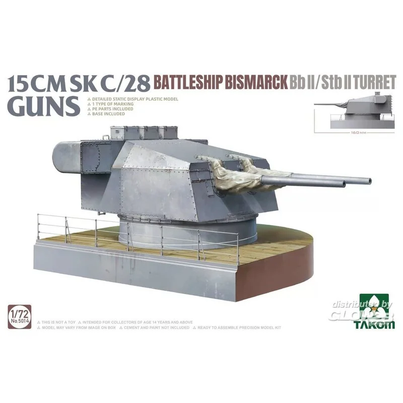 Takom model gun 15 CMSK C/28 BATTLESHIP BISMARCK Bb II/Stb II Turr...