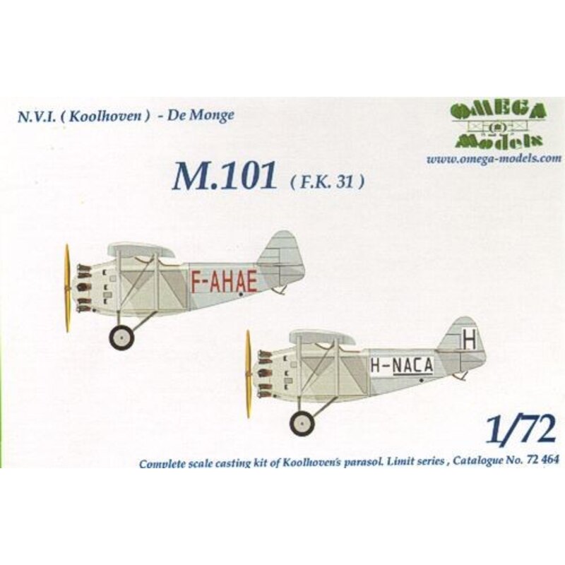 N.V.I. Koolhoven De Monge M.101 F.K.31. Decals Dutch East Indies H-NACA and France F-AHAE