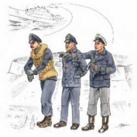 S-100 Schnellboot Bridge Crew figures x 3 (designed to be assembled with model kits from Revell) 