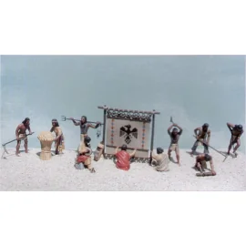 California Mission Indians 11 1:48th scale figures in 15 pieces.