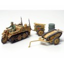 Kettenkrad with Goliath Infantry Cart. Also includes Tow bar grenade launcher oil drum ammunition boxes rifles and driver figure