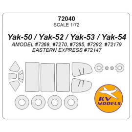 Yakovlev Yak-50, Yak-52, Yak-53, Yak-54 + wheels masks (designed to be used with AMODEL kits) 7269, 7270, 7285, 7292, 72179 / EA