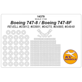Boeing 747-8 / Boeing 747-8F canopy paint mask (designed to be used with REVELL kits RV3912, RV3991, RV4275, RV4885, RV4949) + w