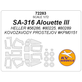 SA 316/319 Alouette III + wheels masks (designed to be used with HELLER kits) 56286, 80225, 80289 and KOVOZAVODY PROSTEJOV kits)