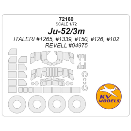 Junkers Ju-52/3m + wheels masks (designed to be used with ITALERI kits) 1265, 1339, 150, 126, 102 and REVELL kits) 04975 