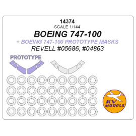 Boeing 747-100 + prototype masks and masks for wheels (designed to be used with REVELL RV5686, RV4863 kits) 