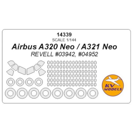 Аirbus A320 Neo, A321 Neo + wheels masks (designed to be used with REVELL RV3942, RV4952 kits) 