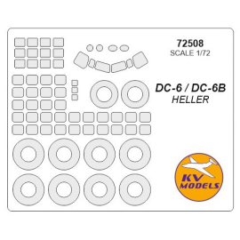 Douglas DC-6 + wheels masks (designed to be used with Heller HE80315 kits) [DC-6, DC-6B] 