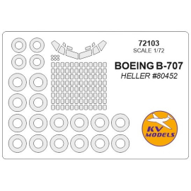 Boeing 707 + wheels masks (designed to be used with Heller HE80452 kits) 