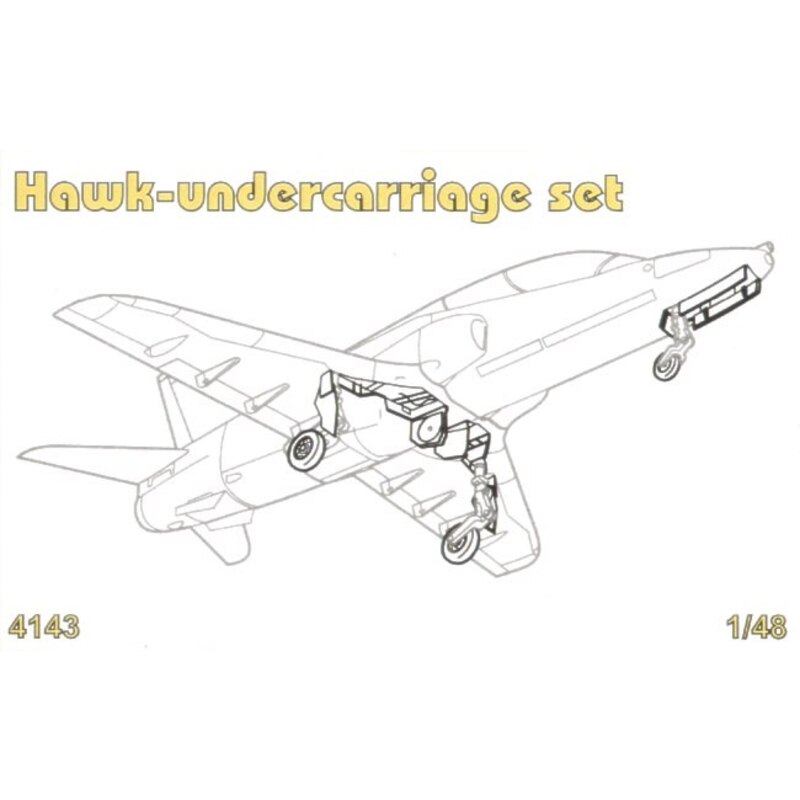 BAe Hawk undercarriage set. Contains new undercarriage bay and covers new wheels (designed to be assembled with model kits from 