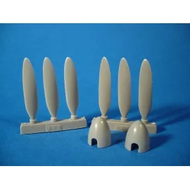 Heinkel He 219 short spinner and propeller set (designed to be assembled with model kits from Tamiya)