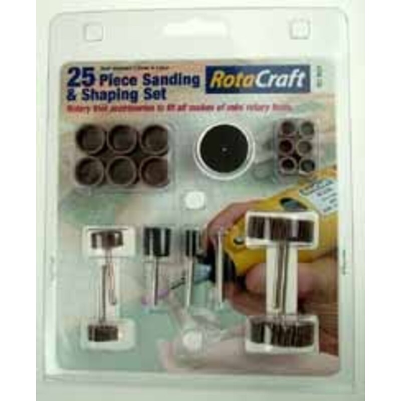 25 piece Sanding & Shaping Set. Will fit all makes of mini rotary tools 