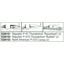 Republic P-47D Thunderbolt Razorback x 2 (designed to be assembled with model kits from Hasegawa) 