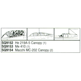 Macchi C.202 canopy x 2 (designed to be assembled with model kits from Hasegawa) 