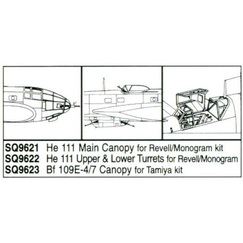 Heinkel He 111 main canopy (designed to be assembled with model kits from Monogram and Revell)