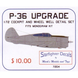 Curtiss P-36 Hawk Upgrade set (designed to be assembled with model kits from Monogram) This 9 piece set includes a full cockpit 