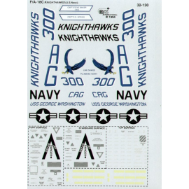 Decals McDonnell Douglas F/A-18C (1) AG/300 Knighthawks Decals for military aircraft