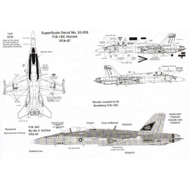 Decals McDonnell Douglas F/A-18C Hornet (1) 163769/000 VFA-97 CAG Yellow/green markings 