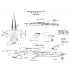 McDonnell Douglas F/A-18+ hornet (1) 162401 MF/01 VMFA-134 Smoke CO red/yellow markings