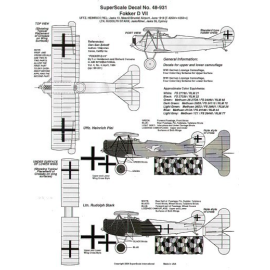 Decals Fokker DVII (2) UffZ Heinrich Piel Jasta 13 Green nose blue fuselage and tailplane white rudder Lt Rudolph Stark Jasta 35