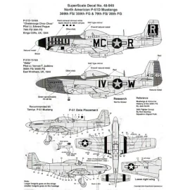 North American P-51D Mustangs (2) D-10-NA 413535 MC-R `Chatanooga Choo Choo′ 79FS/20FG KingsCliffe 1944 D-15-NA 415015 IV-W `Bab