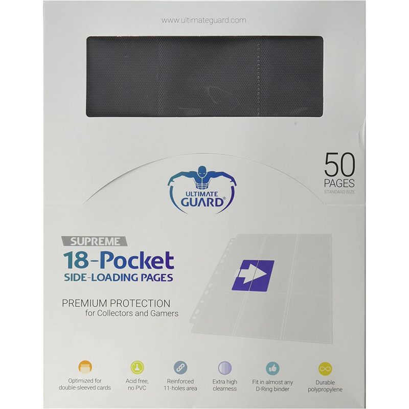 Ultimate Guard 18-Pocket Pages Side-Loading Grey (50)