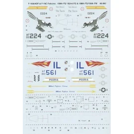 General Dynamics F-16A /C (2) 80-561/IL 169 FS/182 FG Group CO Long Rifle Competition markings 86-224 188 FS/ 150 FW The Tacos N