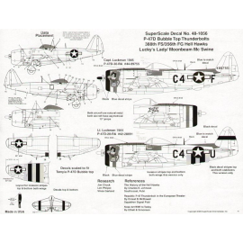 Decals Republic P-47D Thunderbolt Bubble top Thunderbolts 388 FS/356 FG flown by Lt Luckman Both Lucky′s Lady′ (2) 44-89755 C4-F