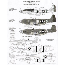 Decals North American P-51D Mustangs 357th FG (3) 44-72244 B6-F 363 FS Capt Don Bochkay natural metal 44-14532 B6-O 363 FS Lt Bi