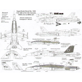 Decals McDonnell Douglas F/A-18B/C Hornets (2) B 161938 MG/000 VMFA-321 Hells Angels C 164958 WD/01 VMFA-212 Lancers 