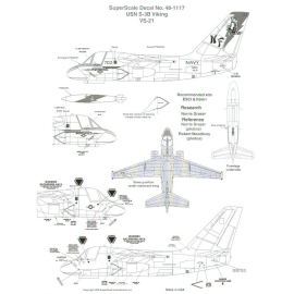 Decals Lockheed S-3B Viking (1) 160605 NF/703 VS-21 Fighting Redtails low visibility grey markings 