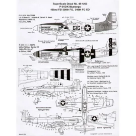 North American P-51D/K Mustangs (2) 44-472588/616 462ndFS/506thFG Lt D.S.Bash yellow rear fuselage and fin 44-12072/100 348thFG/