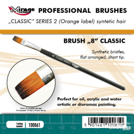 MIRAGE BRUSH FLAT HIGH QUALITY CLASSIC SERIES 2 size 8 