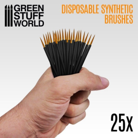 DISPOSABLE SYNTHETIC BRUSHES - SET OF 25 