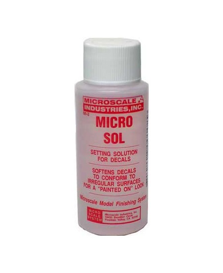 Microscale Micro Set, Micro Sol, and Liquid Decal Film, One 1 Ounce Bottle of Each with Make Your Day Paintbrush Set