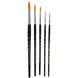 Gold Line Brush, size 1-18 , W: 2-7 mm, round, 5mixed 