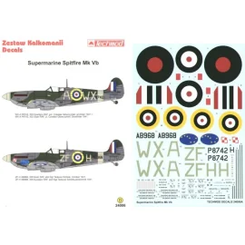 Supermarine Spitfire Mk.Vb (2) P8742 WX-A 302 (Czech) Squadron AB968 ZF-H 308 (Czech) Squadron Sgt Tadeusz. Both 1941 in Dark Gr