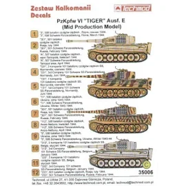 Pz.Kpfw.VI Tiger Ausf.E Mid Production variant. Numbers badges names etc. for 12 Tigers in a wide variety of camouflage schemes 