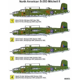 North American B-25D Mitchell (4) FV937 SM-K FL923 SM-F FV948 SM-q all 305 Squadron 1943 FW130 Mq-A 226 Squadron all Olive Drab/