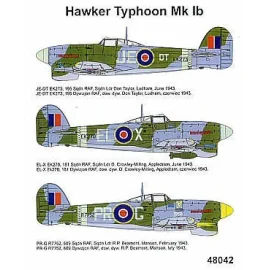 Hawker Typhoon Mk.Ib (3) EK273 JE-DT 195 Squadron S/L Don Taylor 1943 EK270 EL-X 181 Squadron S/L D. Crowley-Millington 1943 R77