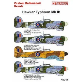 Hawker Typhoon Mk.Ib (4) EK139 HH-N 175 Squadron EK224 ZY-B 247 Squadron Bradwell Bay 1943 R7855 PR-D 609 Squadron Manston 1943 