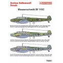 Messerschmitt Bf 110C (3) M8+GK Hptm Wolfgang Falck Staffelkapitan 2/ZG76 1939 RLM 70/71/65 U8+BB Hptm Gunther Sprecht I/ZG26 Fr