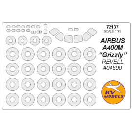 AIRBUS A400M 'Grizzly' (Revell RV3929, 04800) + wheels masksMasks for imitation rubber seals of the windows are included 