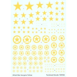 Allied Yellow ID Stars 3 styles with or without outline circle in 9 sizes