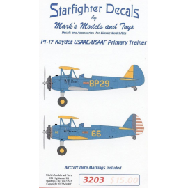 Decals Stearman PT-17/N2S-3 Kaydet For ICM or Roden kit. Set contains markings for two complete aircraft 